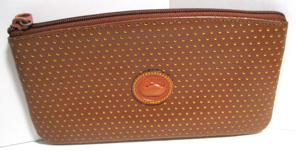 Vintage Dooney & Bourke Brown Leather Zip Pouch